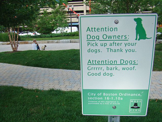Dog Park domestic violence signs
